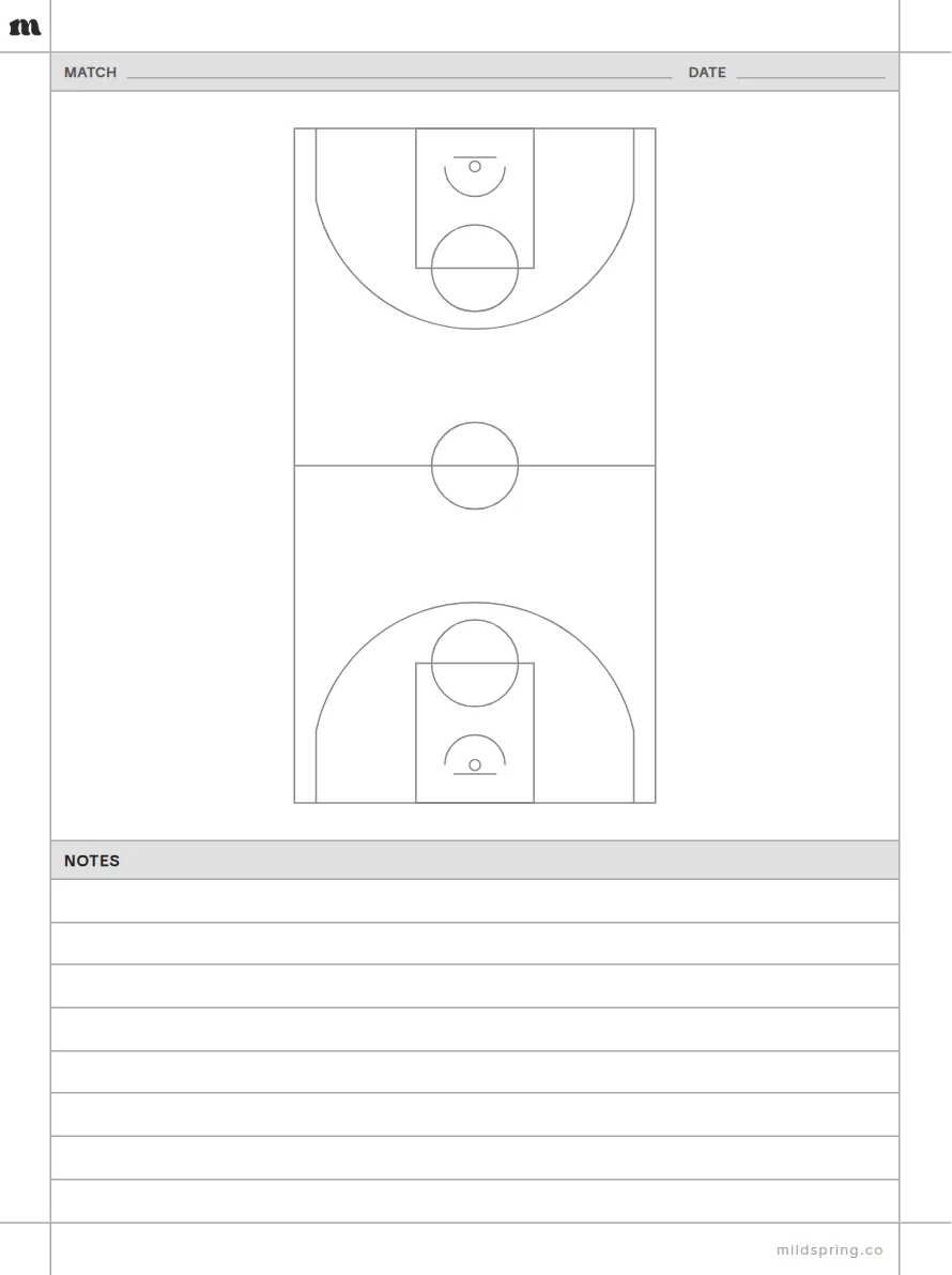Basketball Tactics Board template page preview