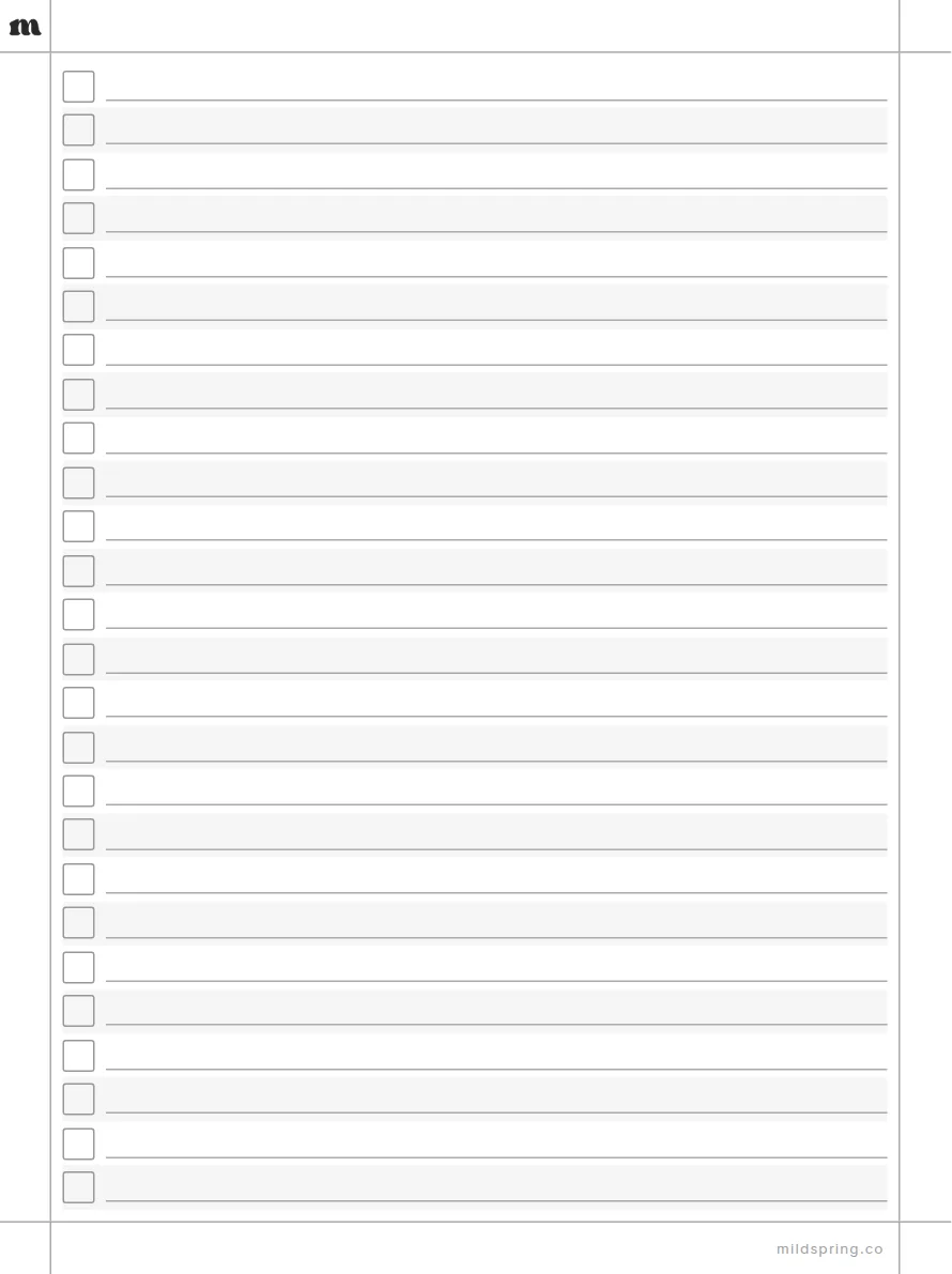 Checklist template page preview