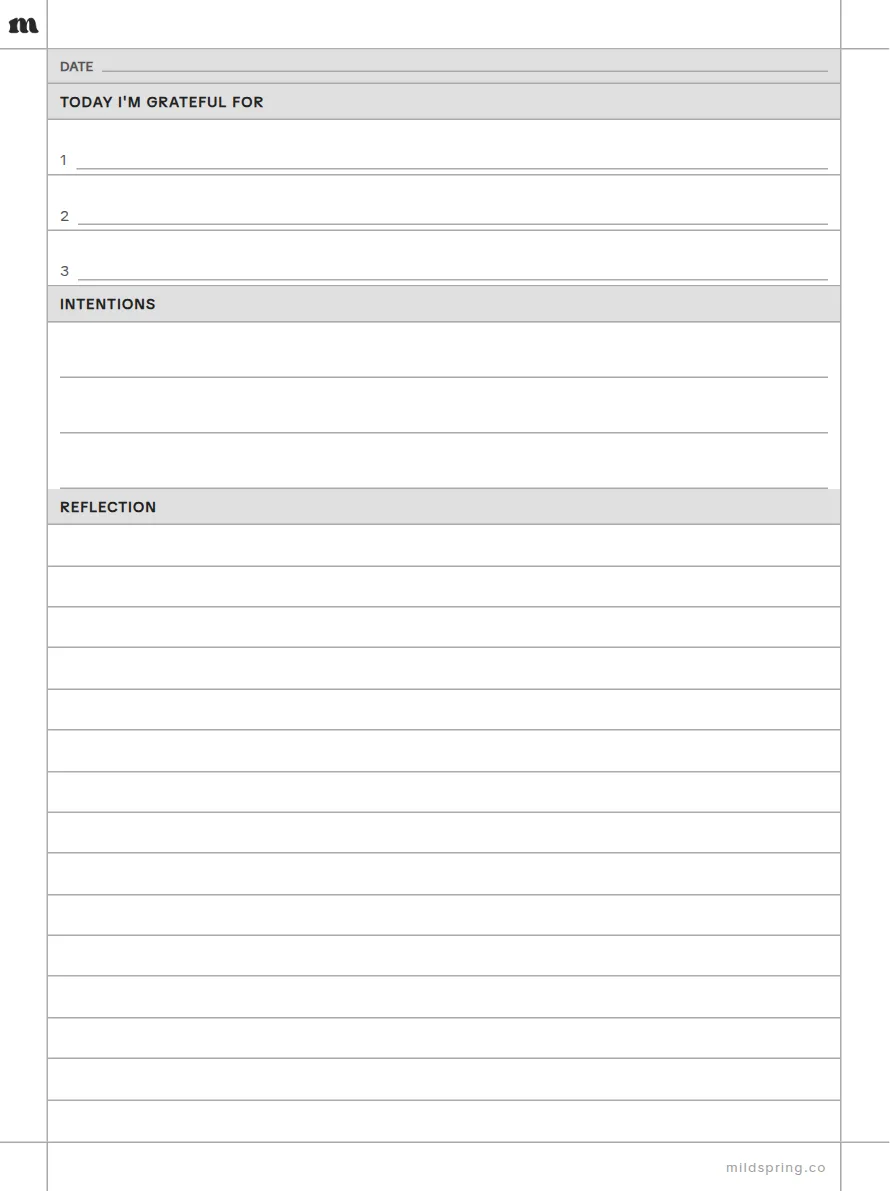 Gratitude Journal template page preview