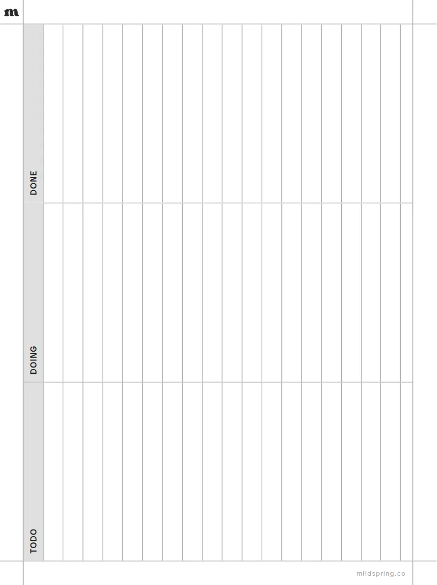 Kanban Board (Landscape) template page preview