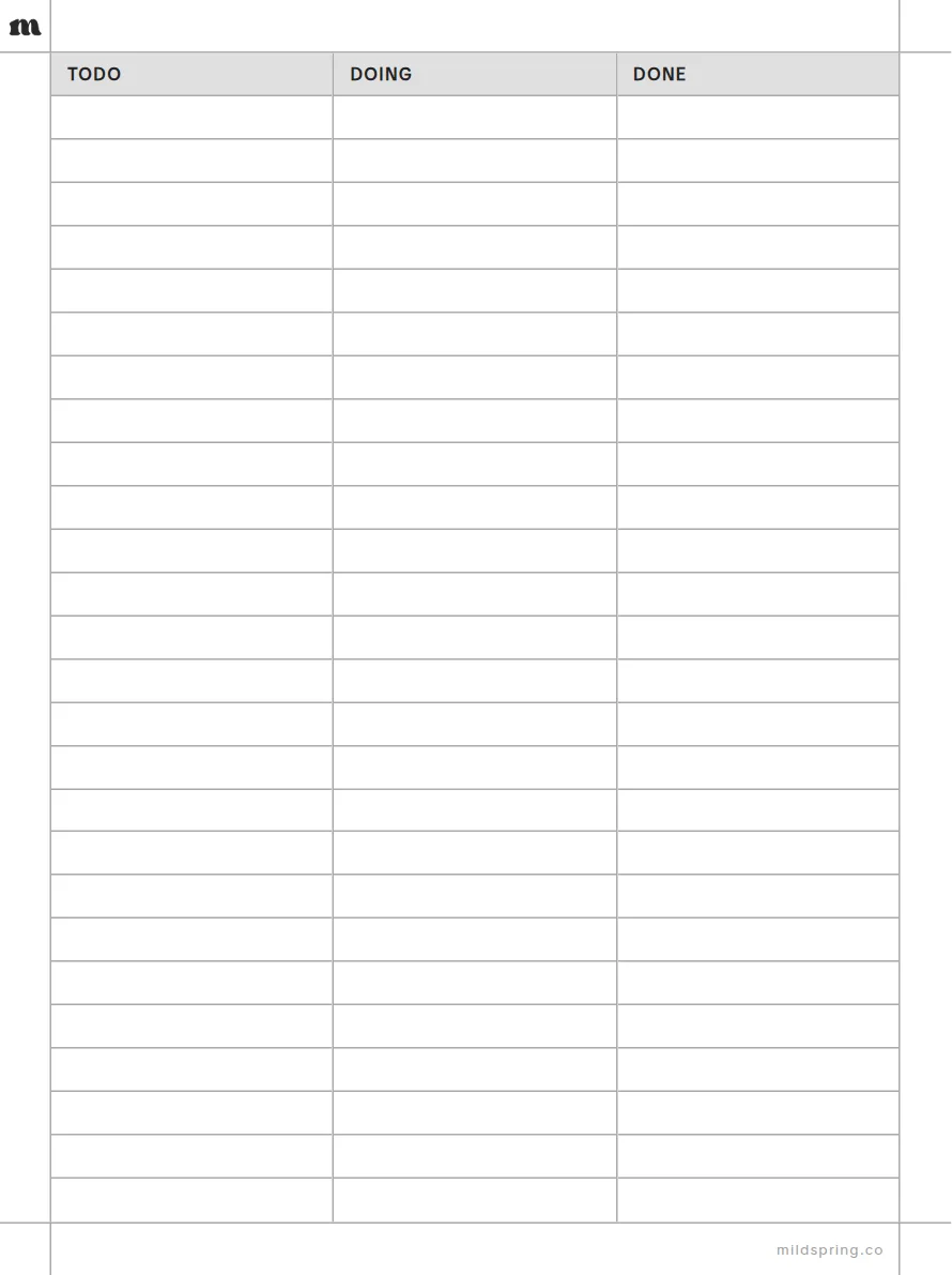 Kanban Board template page preview