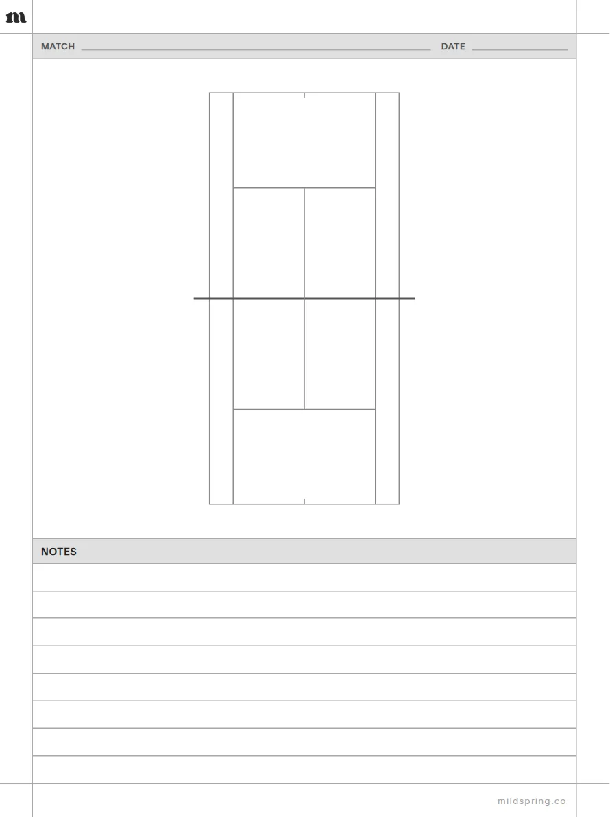 Tennis Court Board template page preview
