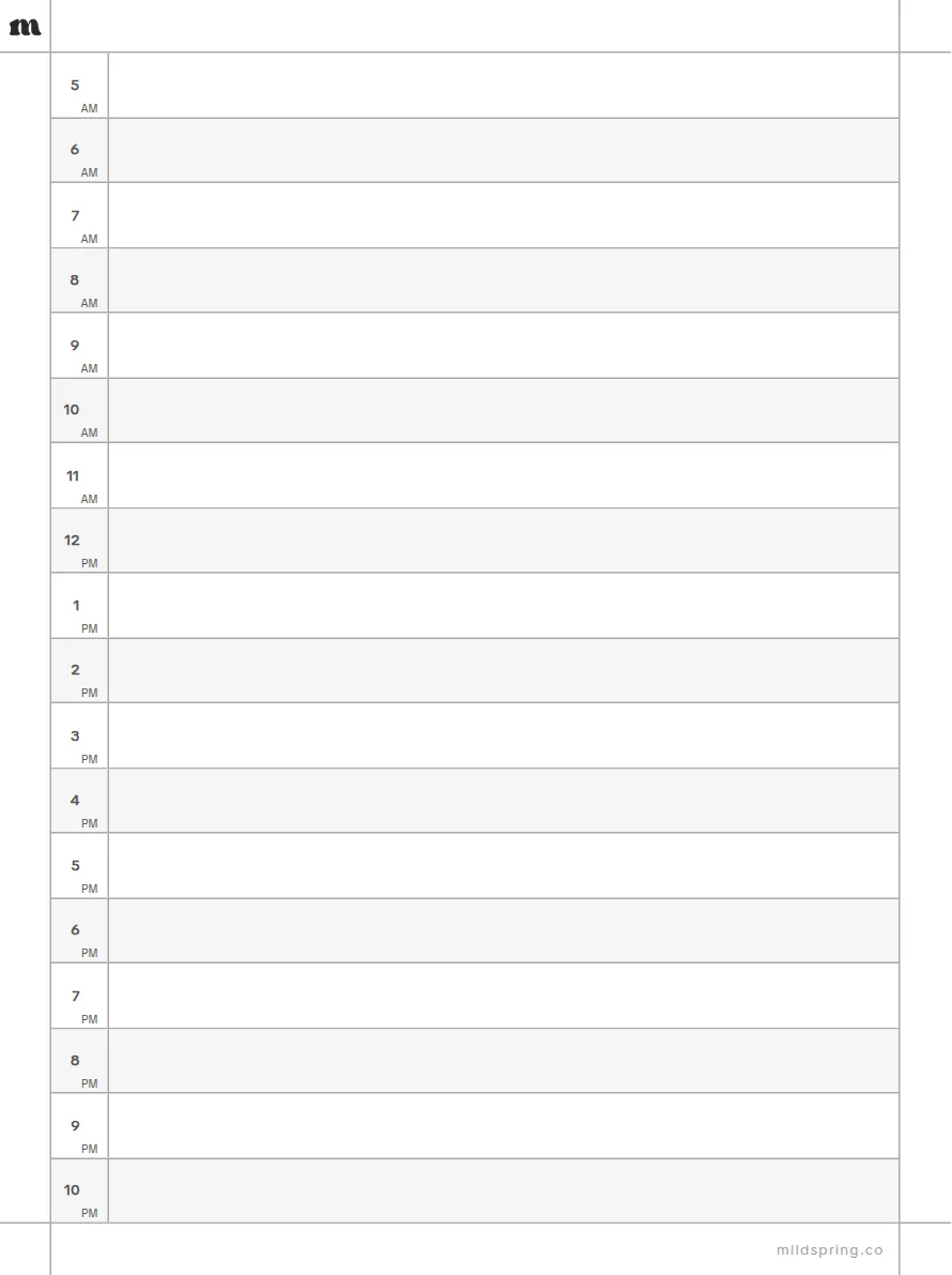 Time Blocker template page preview